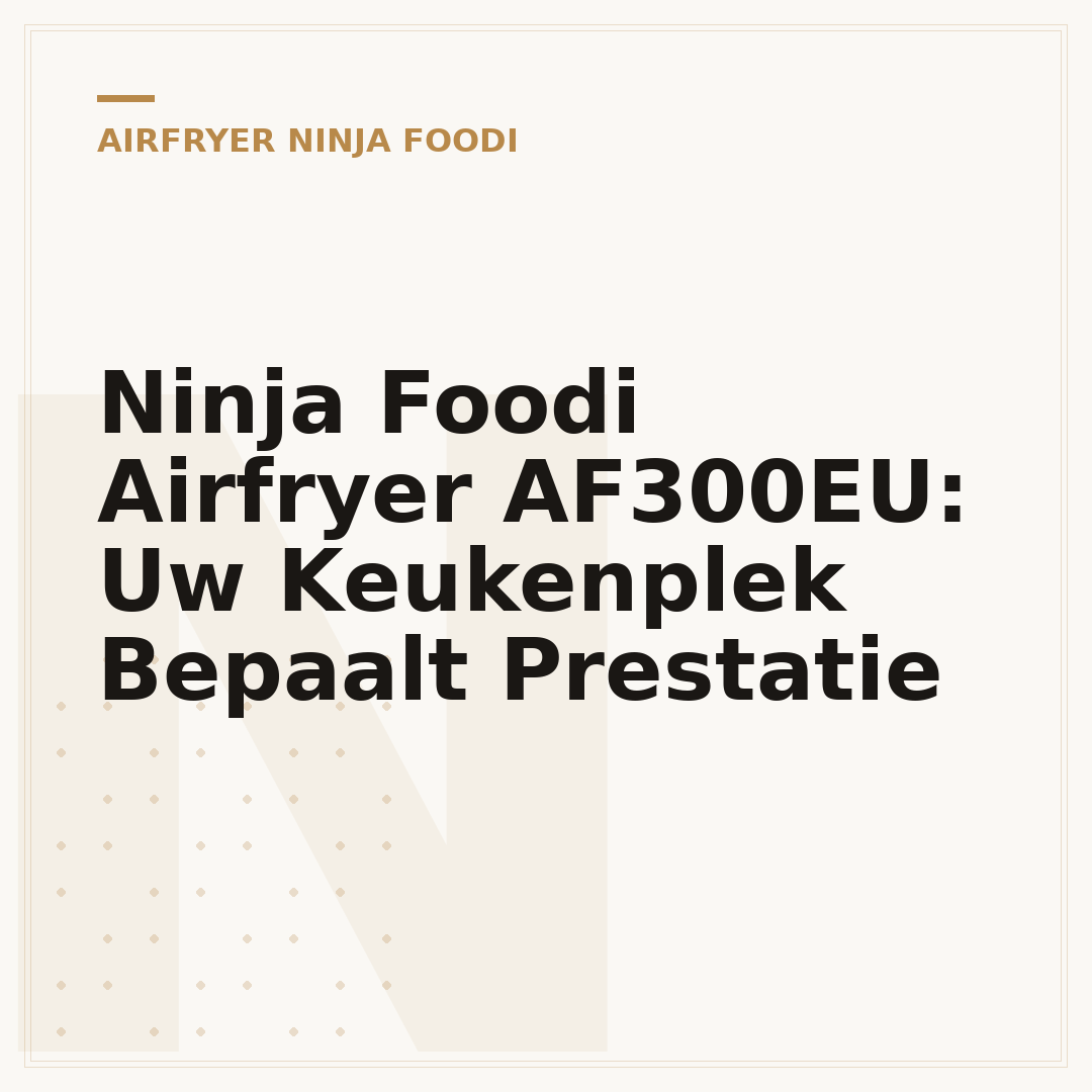 Ninja Foodi Airfryer AF300EU: Uw Keukenplek Bepaalt Prestatie