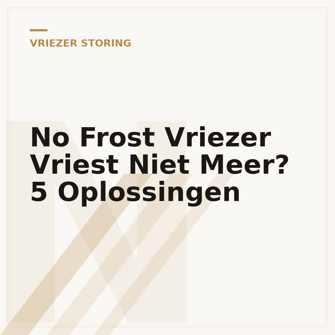 No Frost Vriezer Vriest Niet Meer? 5 Oplossingen