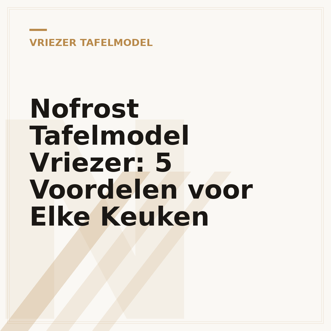 Nofrost Tafelmodel Vriezer: 5 Voordelen voor Elke Keuken