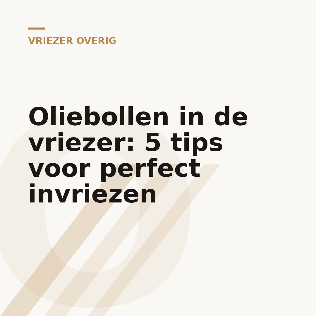 Oliebollen in de vriezer: 5 tips voor perfect invriezen