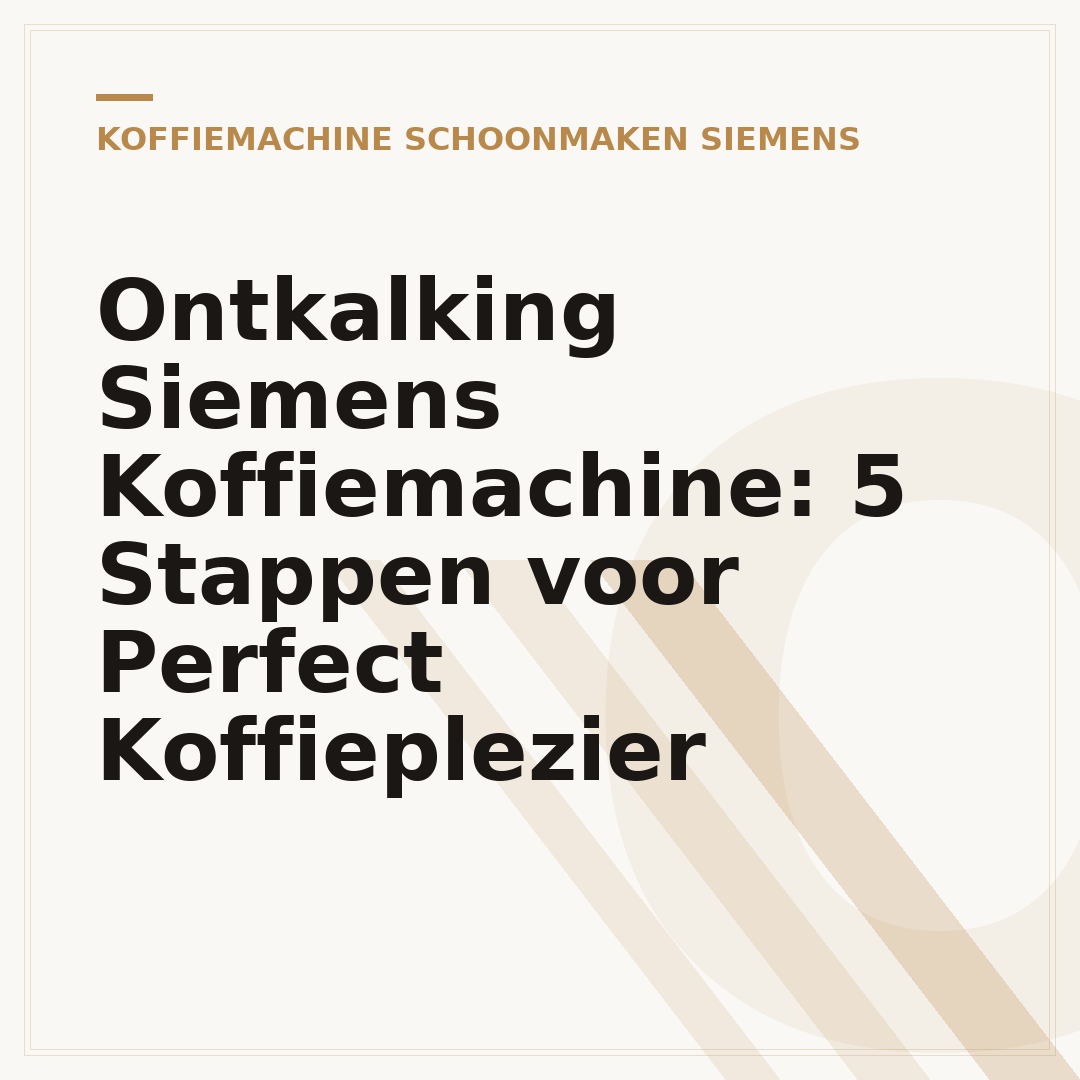 Ontkalking Siemens Koffiemachine: 5 Stappen voor Perfect Koffieplezier