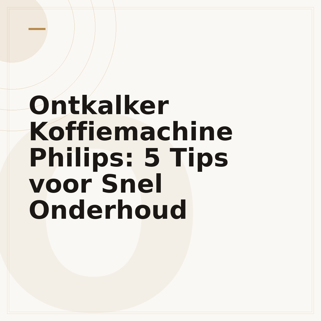 Ontkalker Koffiemachine Philips: 5 Tips voor Snel Onderhoud