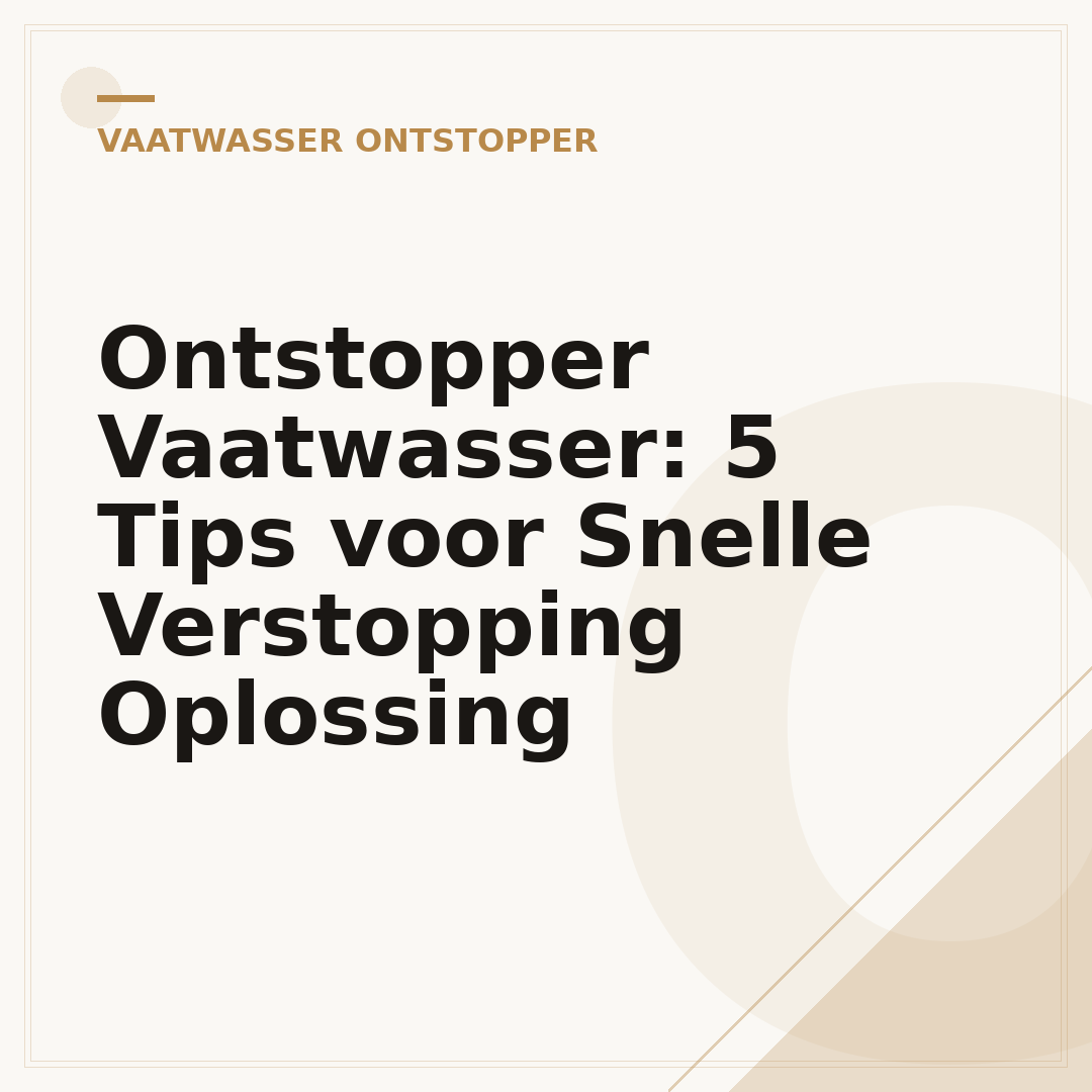 Ontstopper Vaatwasser: 5 Tips voor Snelle Verstopping Oplossing