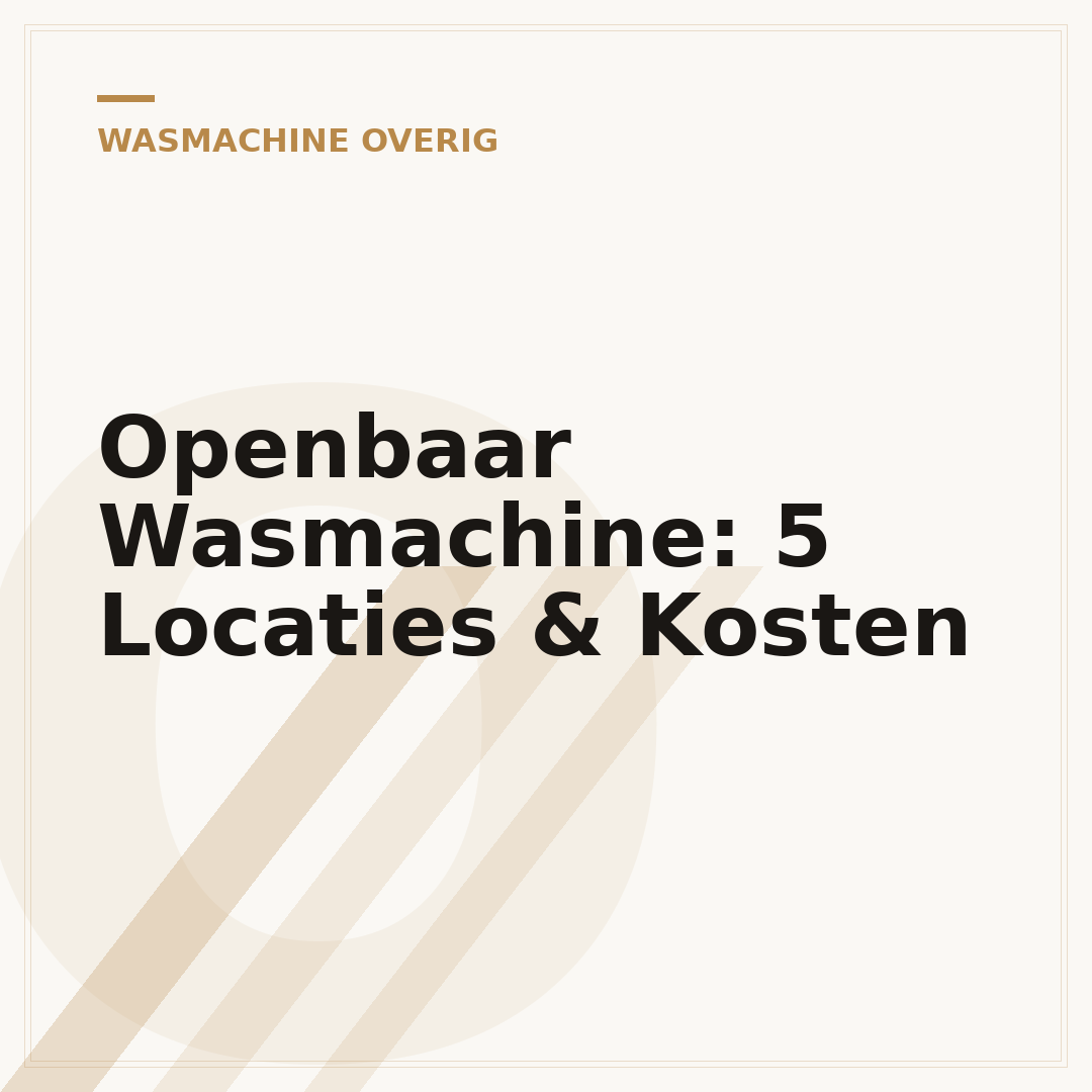 Openbaar Wasmachine: 5 Locaties & Kosten