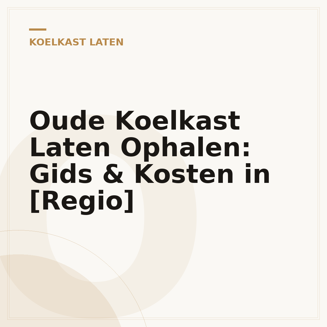 Oude Koelkast Laten Ophalen: Gids & Kosten in [Regio]