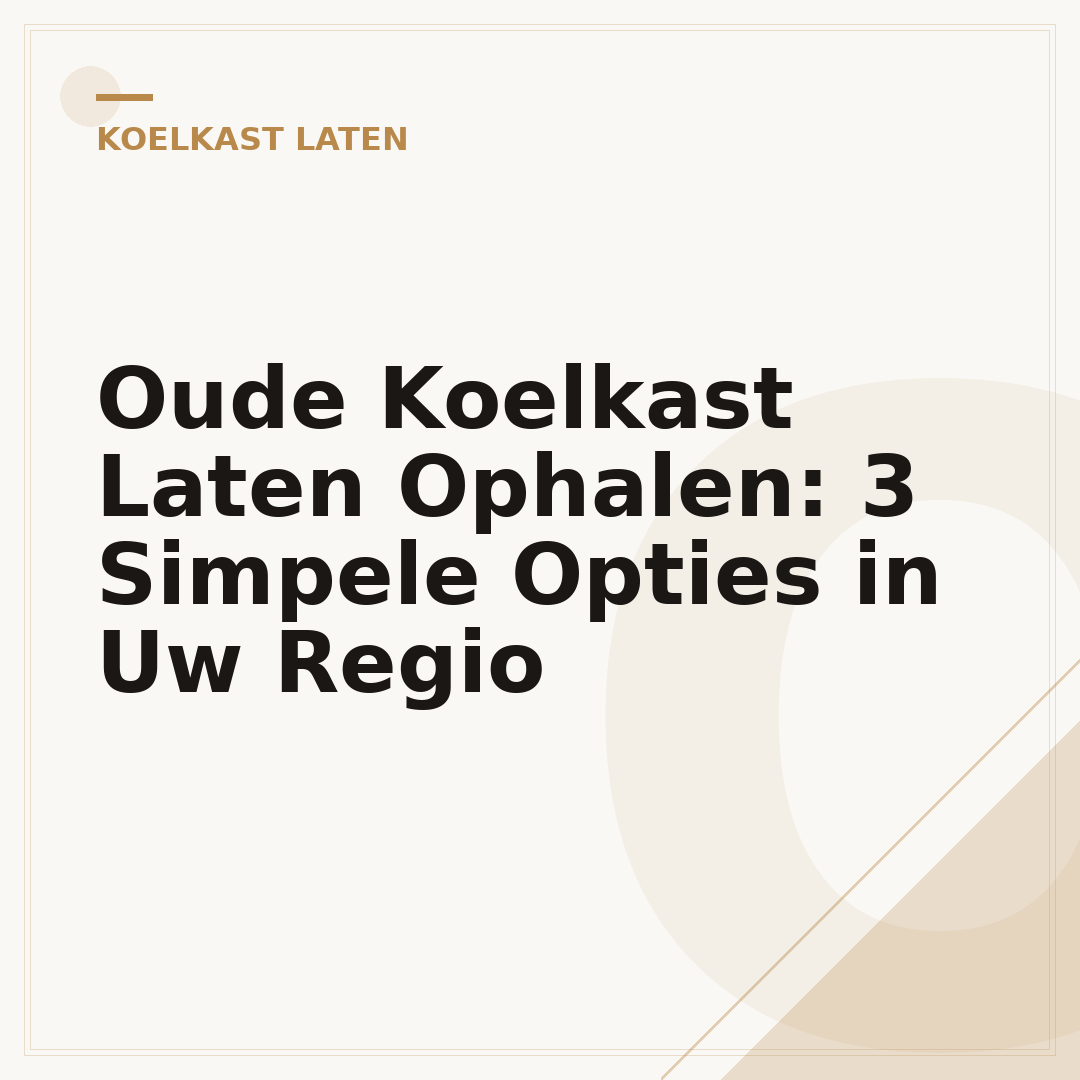 Oude Koelkast Laten Ophalen: 3 Simpele Opties in Uw Regio