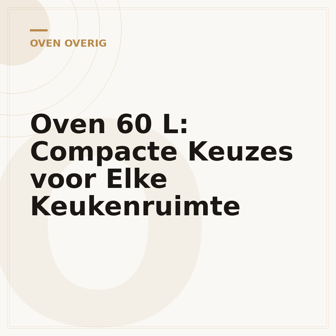 Oven 60 L: Compacte Keuzes voor Elke Keukenruimte