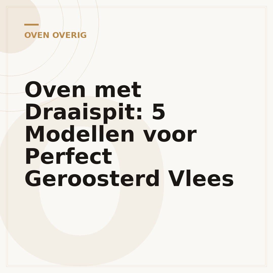 Oven met Draaispit: 5 Modellen voor Perfect Geroosterd Vlees