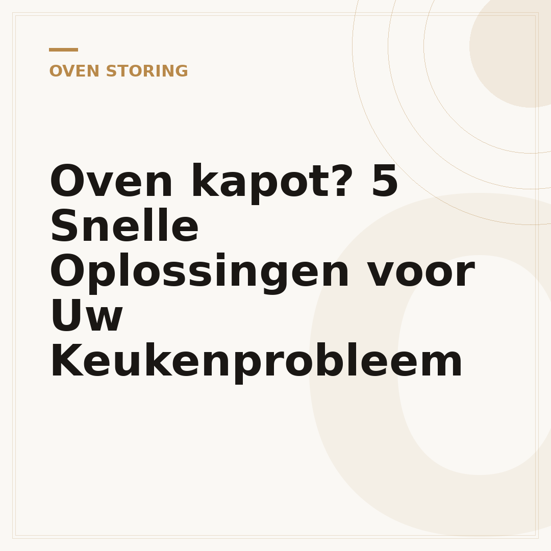 Oven kapot? 5 Snelle Oplossingen voor Uw Keukenprobleem