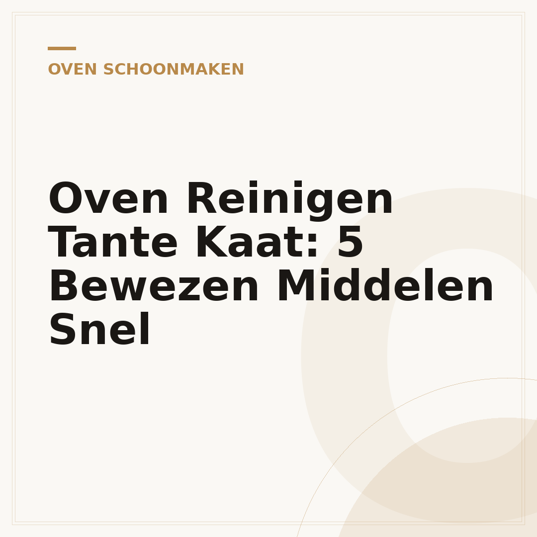 Oven Reinigen Tante Kaat: 5 Bewezen Middelen Snel