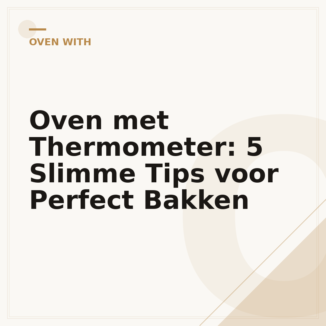 Oven met Thermometer: 5 Slimme Tips voor Perfect Bakken