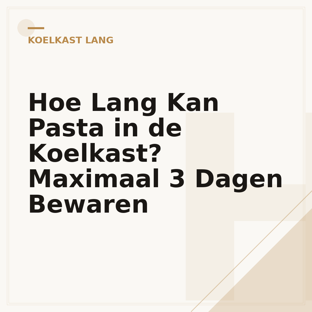 Hoe Lang Kan Pasta in de Koelkast? Maximaal 3 Dagen Bewaren