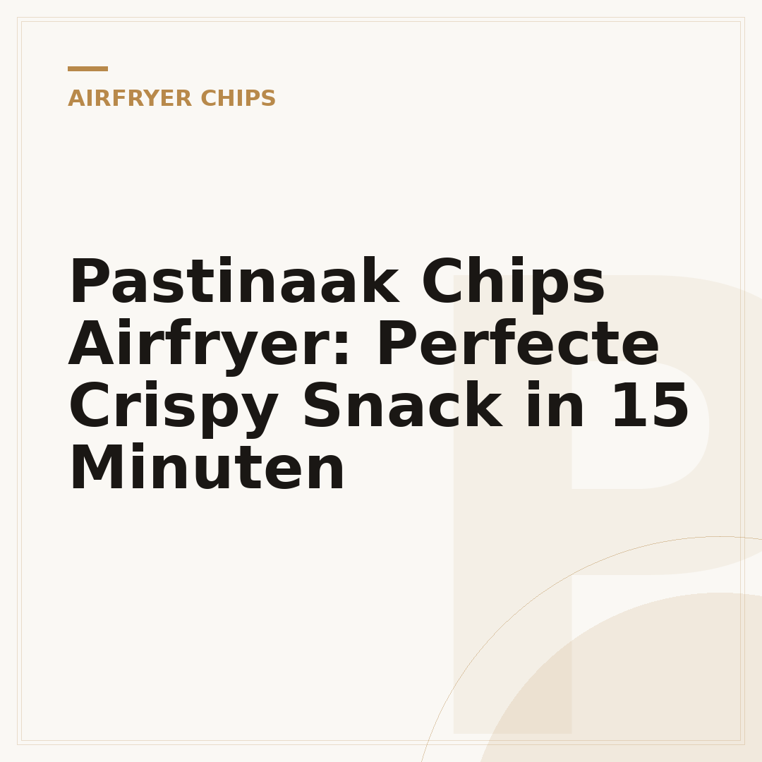 Pastinaak Chips Airfryer: Perfecte Crispy Snack in 15 Minuten