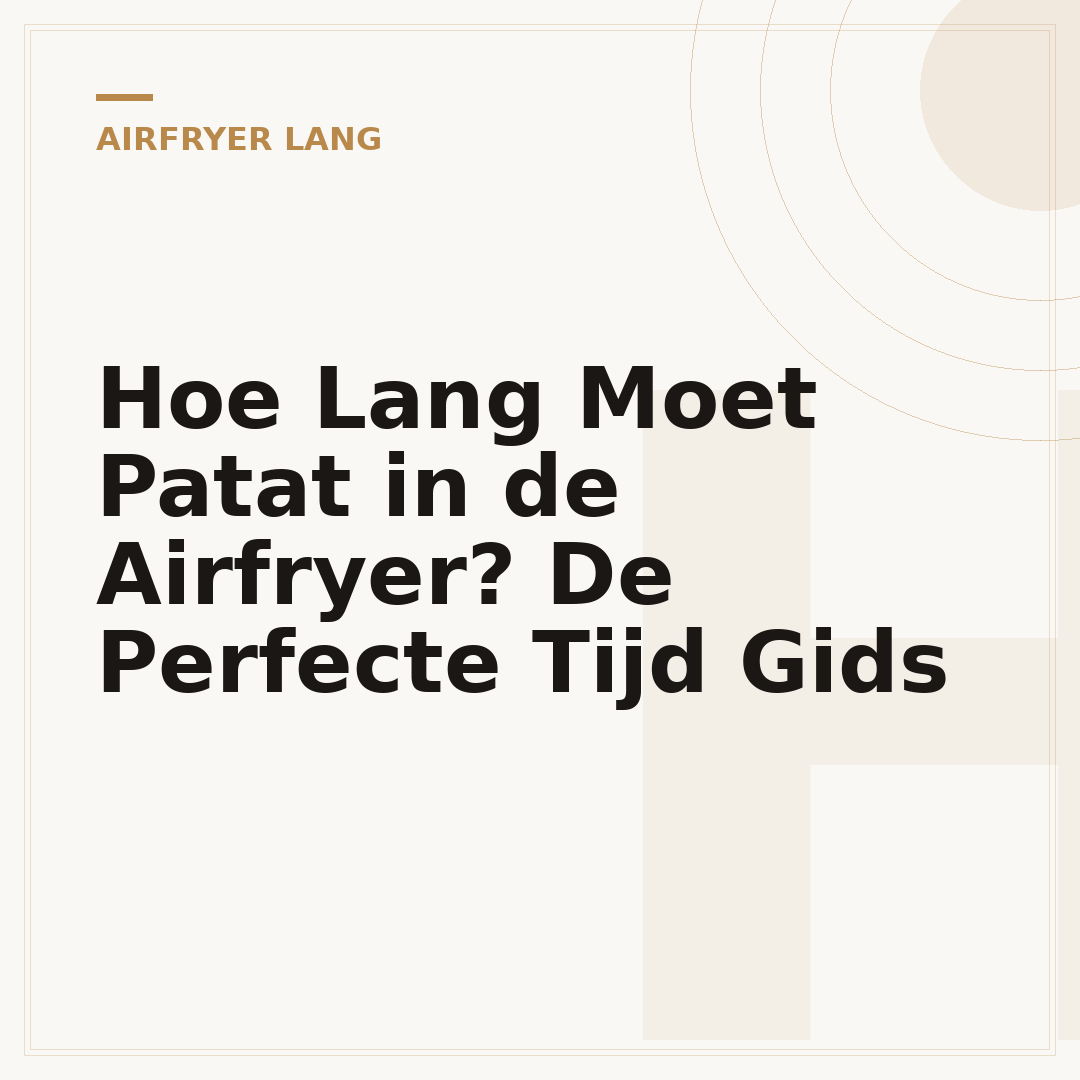 Hoe Lang Moet Patat in de Airfryer? De Perfecte Tijd Gids