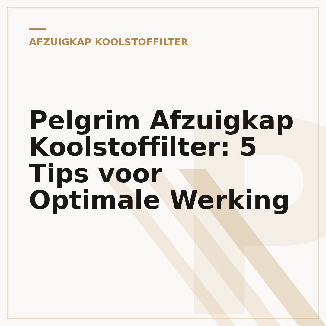 Pelgrim Afzuigkap Koolstoffilter: 5 Tips voor Optimale Werking