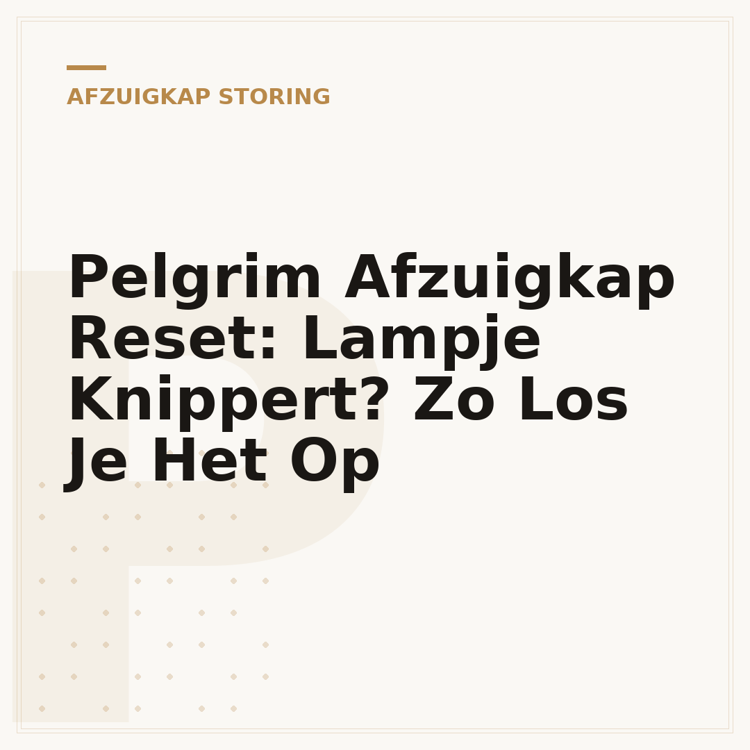 Pelgrim Afzuigkap Reset: Lampje Knippert? Zo Los Je Het Op