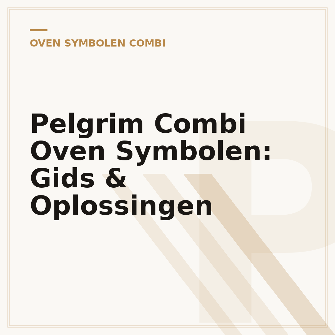 Pelgrim Combi Oven Symbolen: Gids & Oplossingen