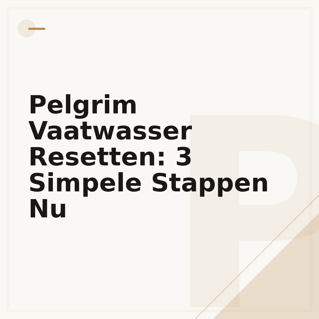 Pelgrim Vaatwasser Resetten: 3 Simpele Stappen Nu