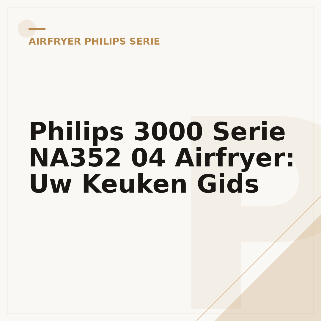 Philips 3000 Serie NA352 04 Airfryer: Uw Keuken Gids