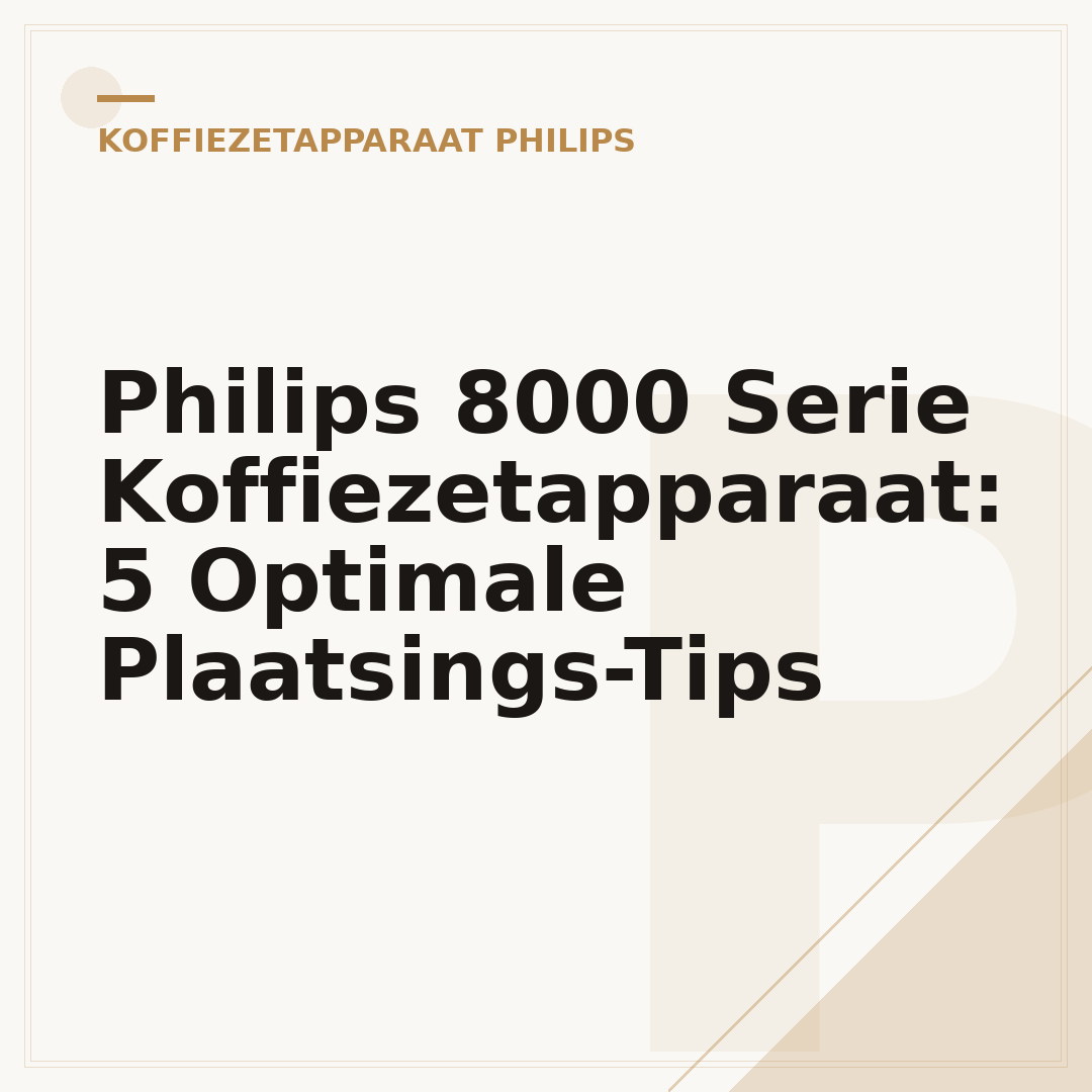 Philips 8000 Serie Koffiezetapparaat: 5 Optimale Plaatsings-Tips