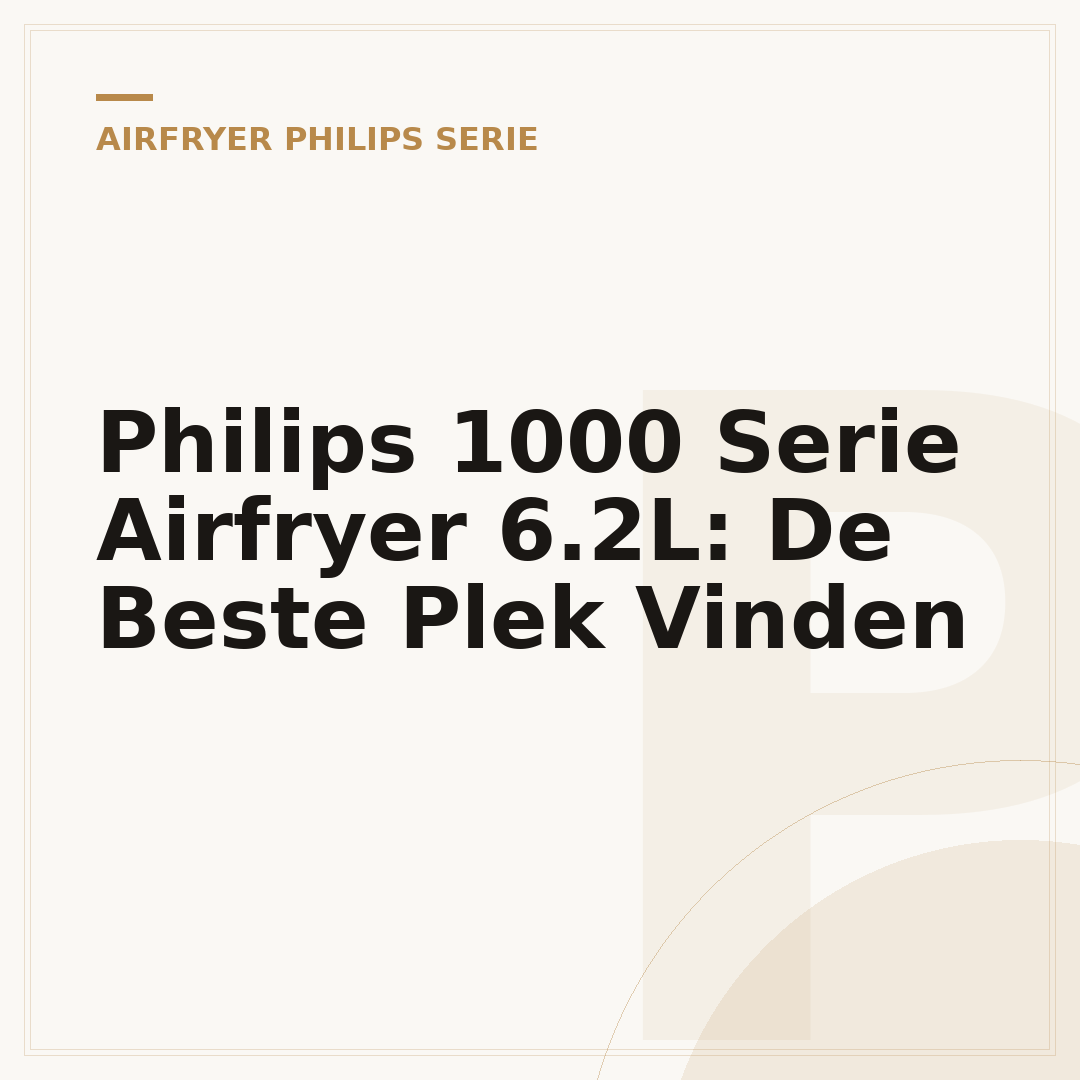 Philips 1000 Serie Airfryer 6.2L: De Beste Plek Vinden