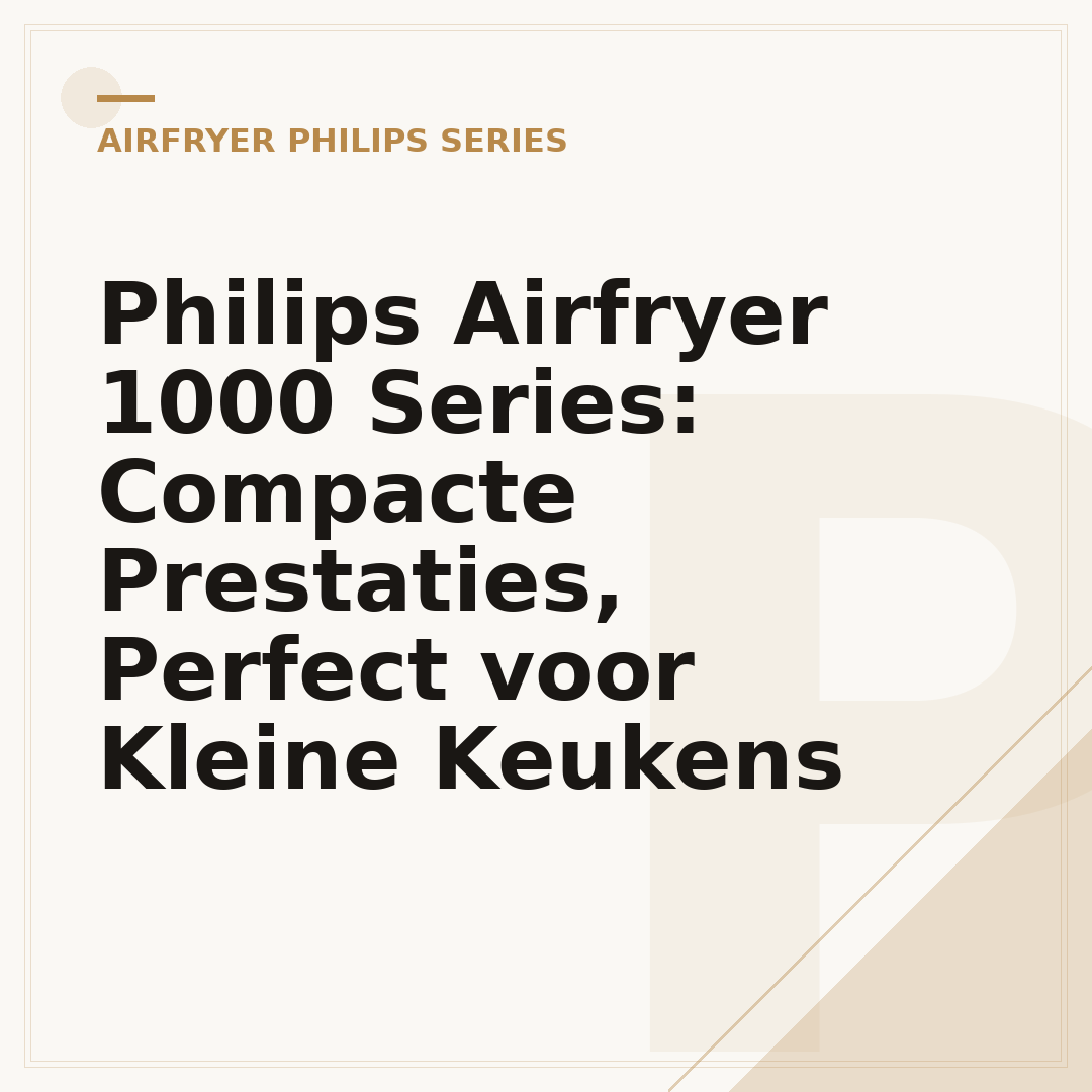 Philips Airfryer 1000 Series: Compacte Prestaties, Perfect voor Kleine Keukens