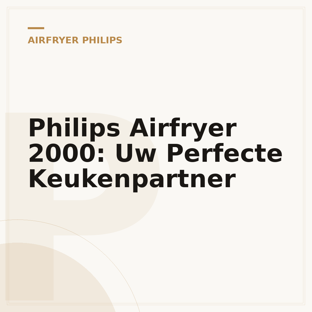 Philips Airfryer 2000: Uw Perfecte Keukenpartner