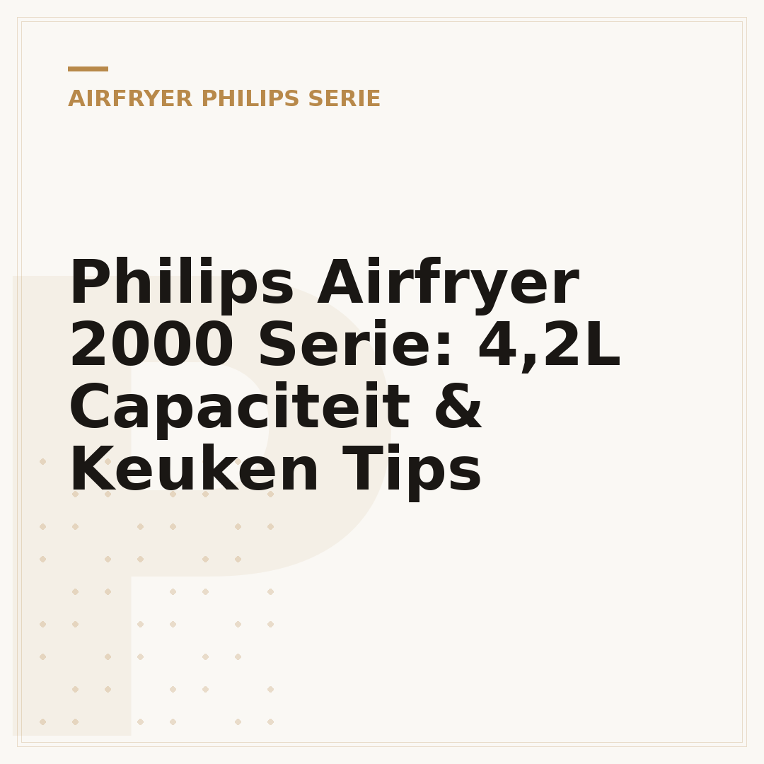 Philips Airfryer 2000 Serie: 4,2L Capaciteit & Keuken Tips