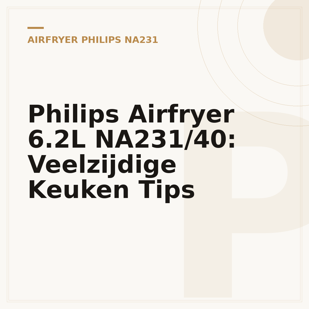 Philips Airfryer 6.2L NA231/40: Veelzijdige Keuken Tips