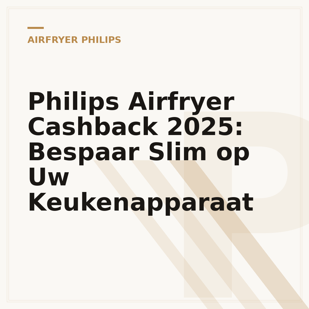 Philips Airfryer Cashback 2025: Bespaar Slim op Uw Keukenapparaat
