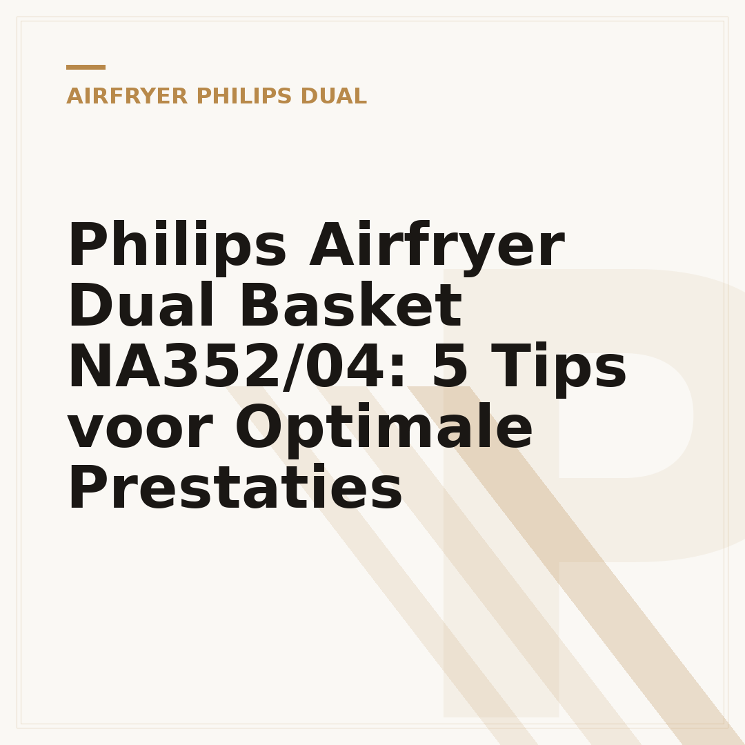 Philips Airfryer Dual Basket NA352/04: 5 Tips voor Optimale Prestaties