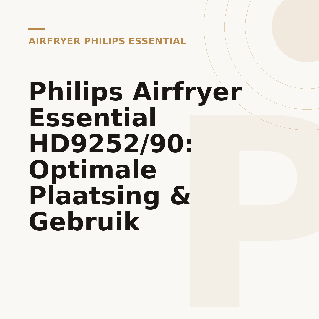 Philips Airfryer Essential HD9252/90: Optimale Plaatsing & Gebruik