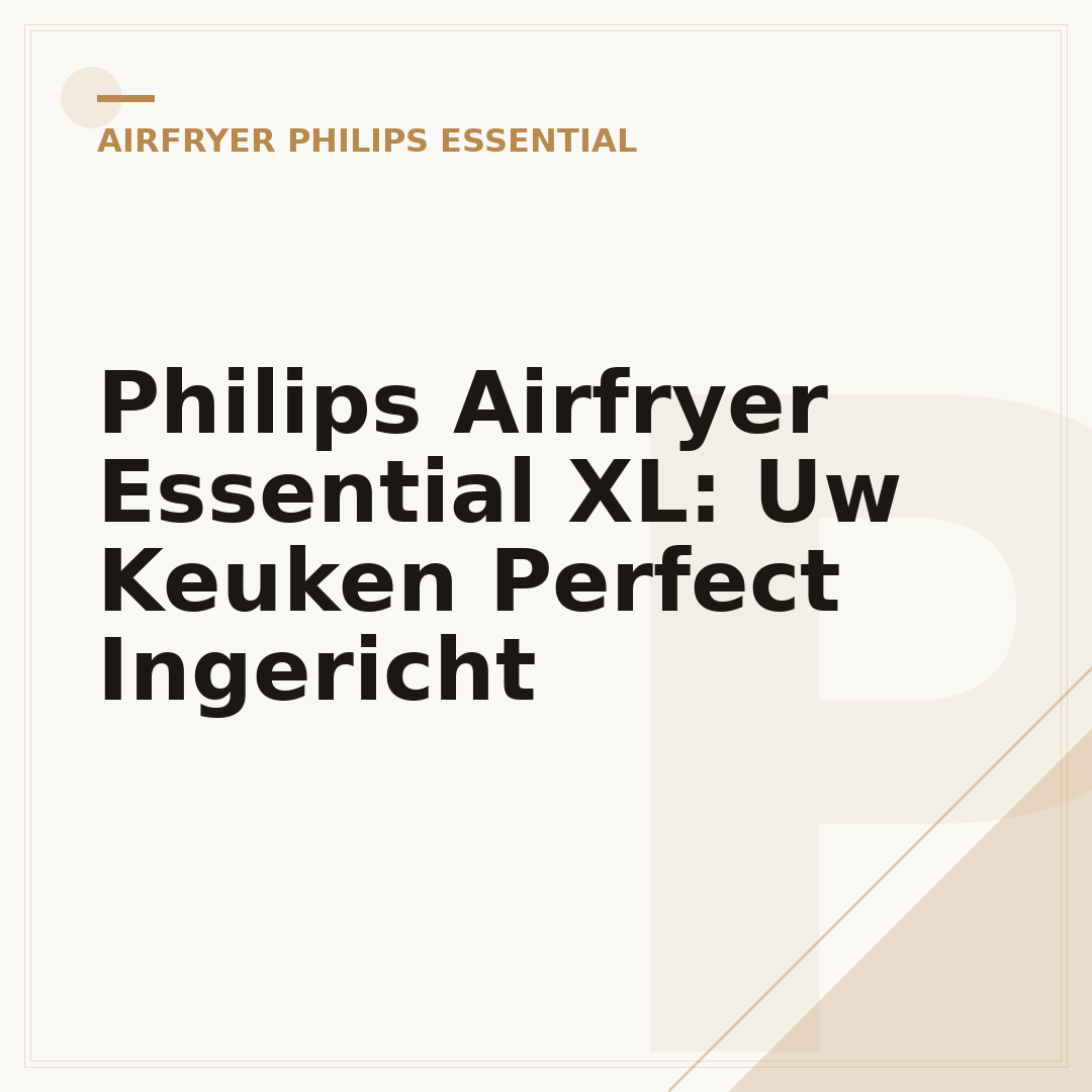 Philips Airfryer Essential XL: Uw Keuken Perfect Ingericht