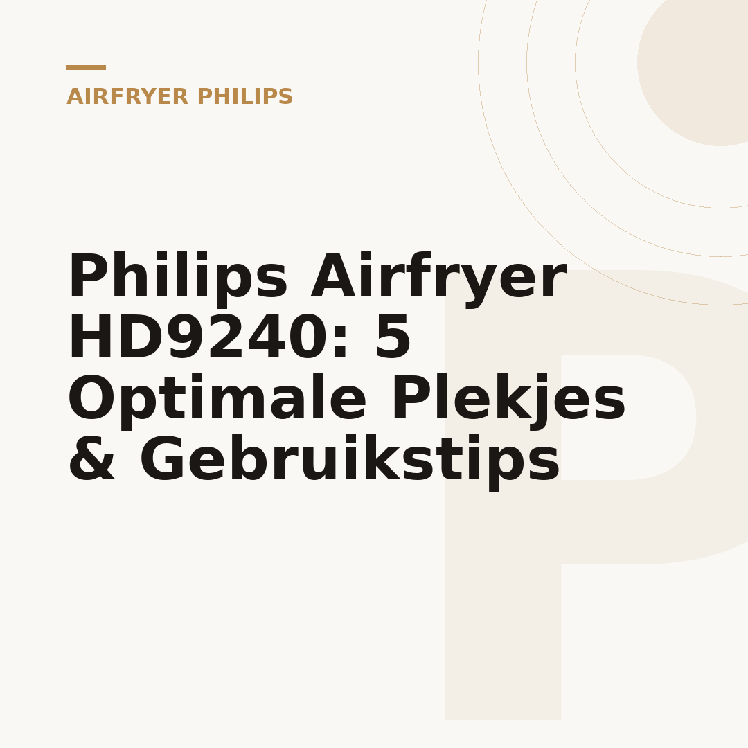 Philips Airfryer HD9240: 5 Optimale Plekjes & Gebruikstips
