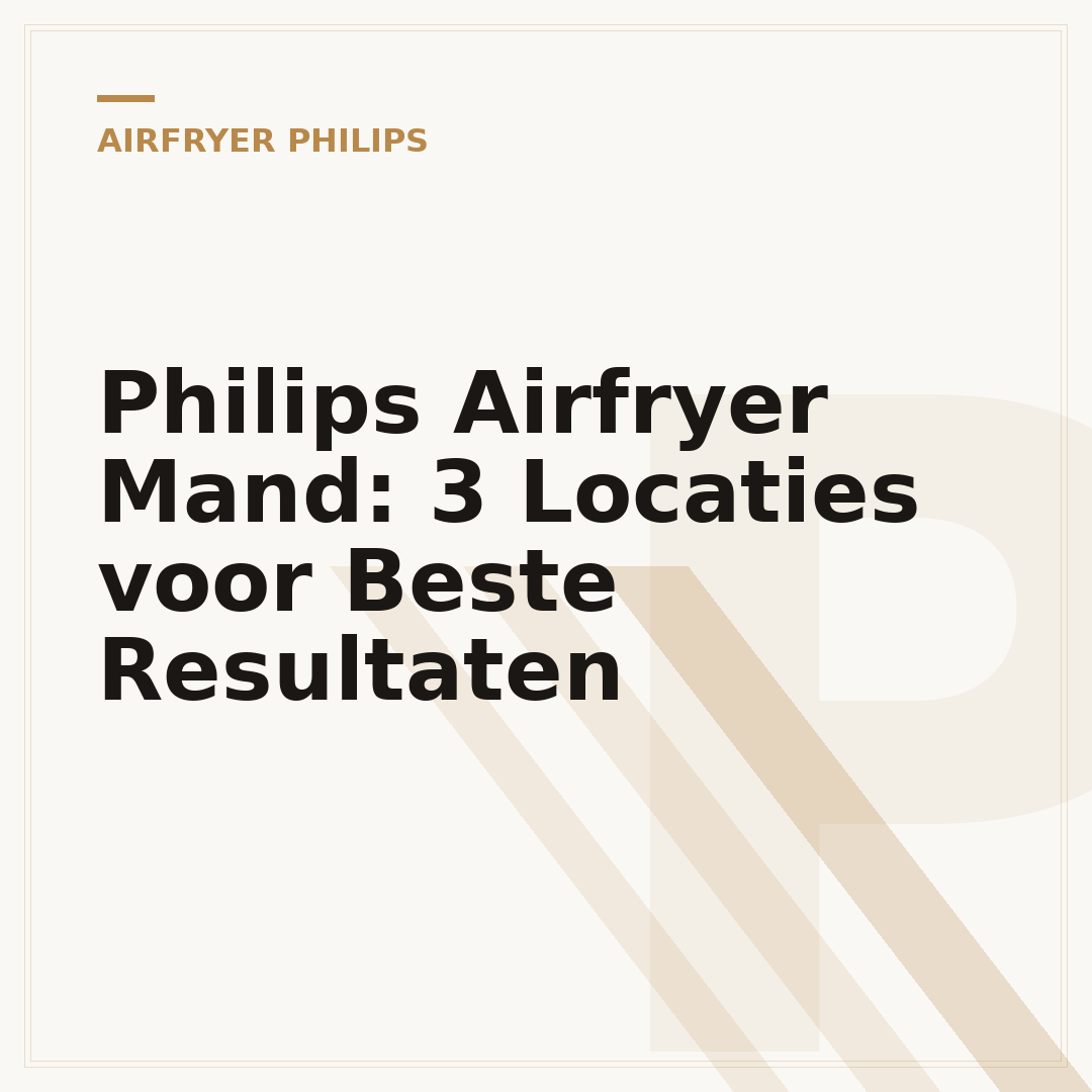 Philips Airfryer Mand: 3 Locaties voor Beste Resultaten