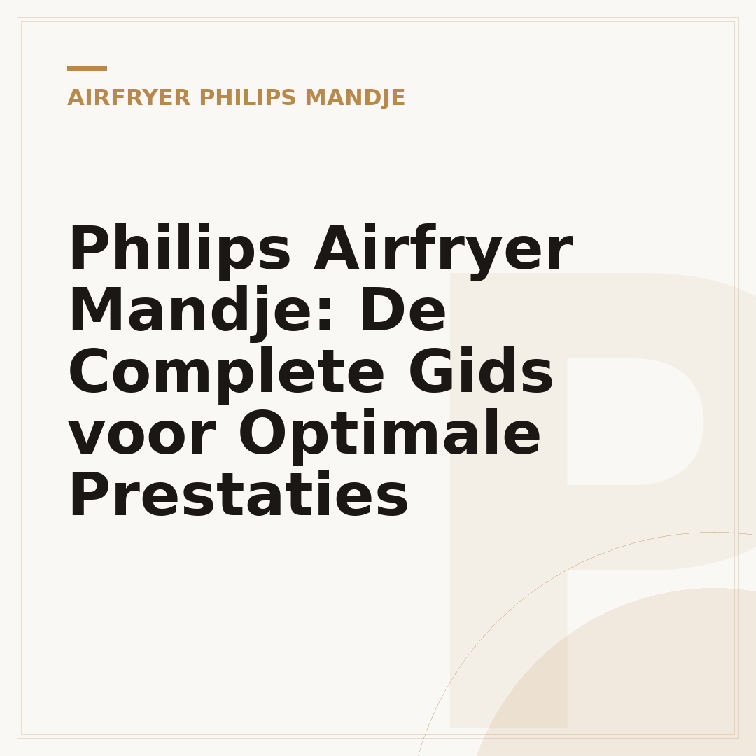 Philips Airfryer Mandje: De Complete Gids voor Optimale Prestaties