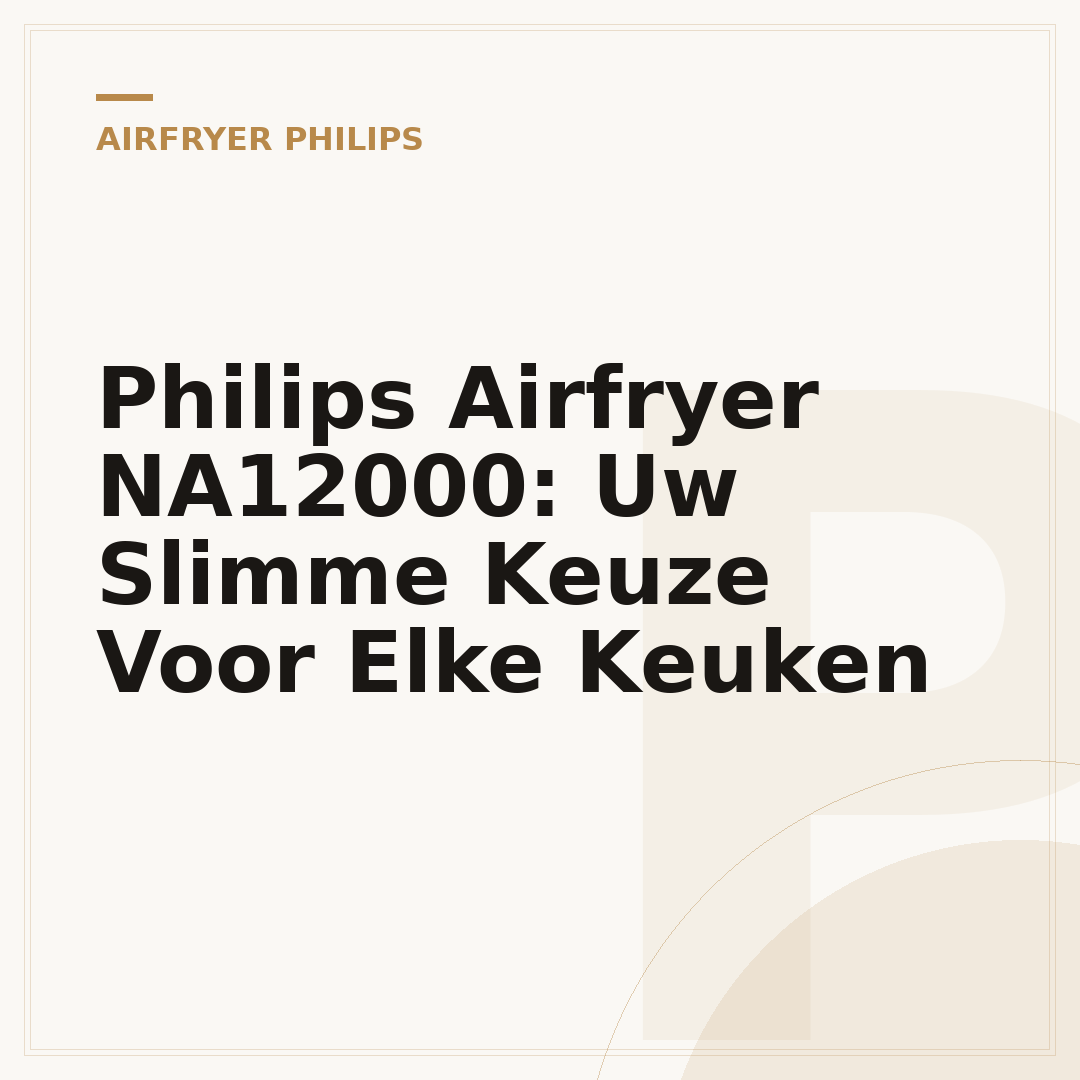 Philips Airfryer NA12000: Uw Slimme Keuze Voor Elke Keuken