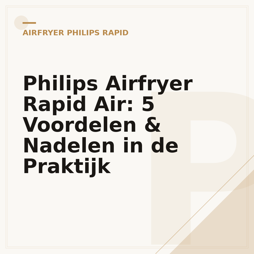 Philips Airfryer Rapid Air: 5 Voordelen & Nadelen in de Praktijk