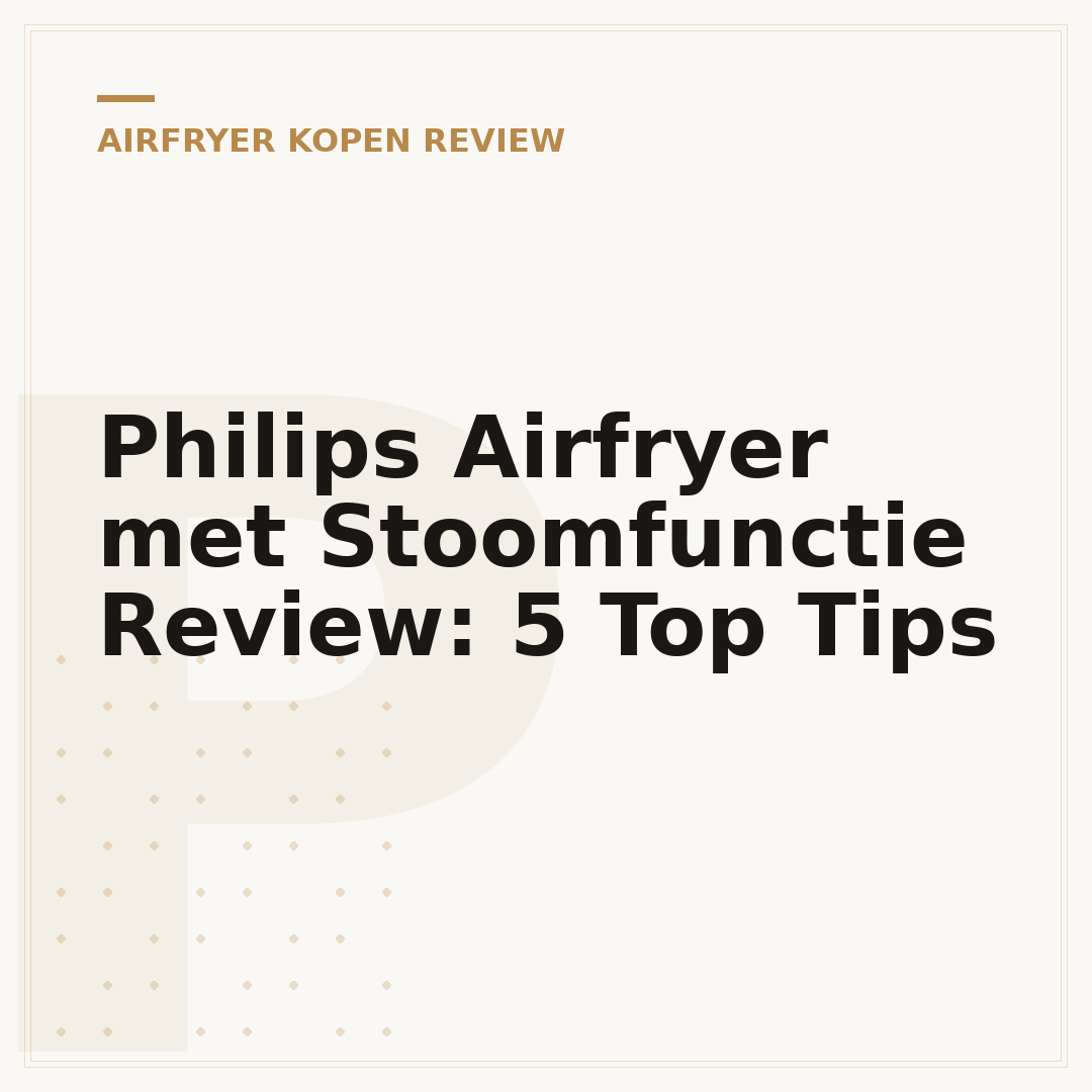 Philips Airfryer met Stoomfunctie Review: 5 Top Tips