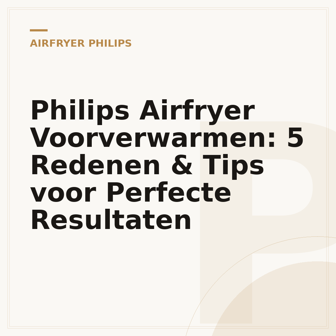 Philips Airfryer Voorverwarmen: 5 Redenen & Tips voor Perfecte Resultaten