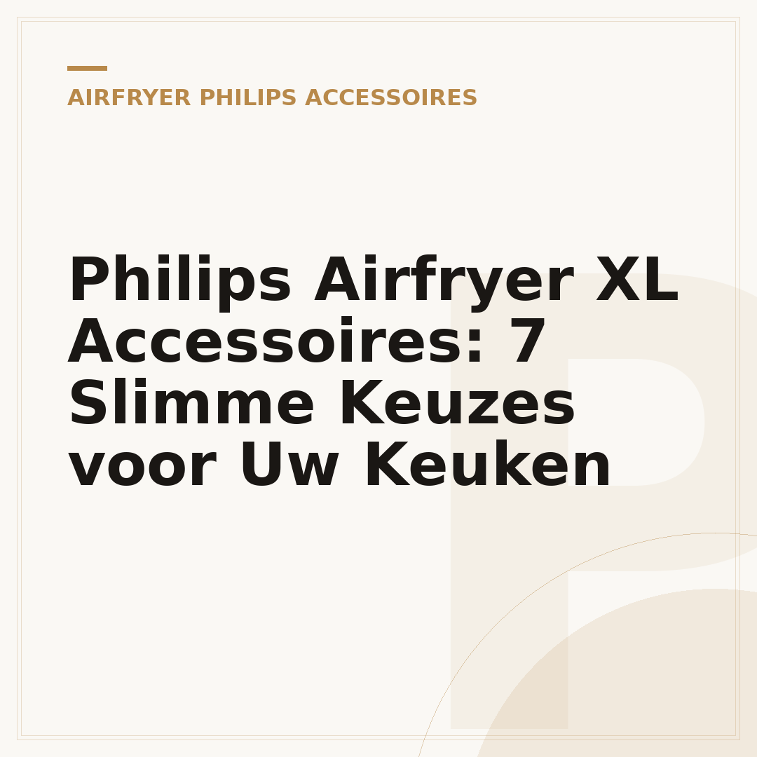 Philips Airfryer XL Accessoires: 7 Slimme Keuzes voor Uw Keuken