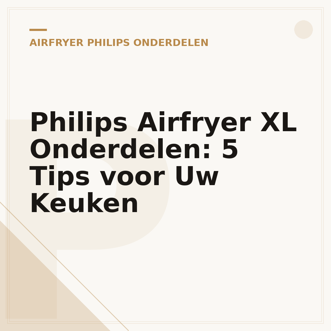 Philips Airfryer XL Onderdelen: 5 Tips voor Uw Keuken
