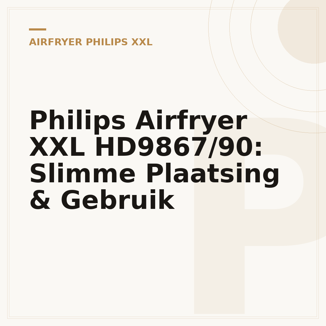 Philips Airfryer XXL HD9867/90: Slimme Plaatsing & Gebruik