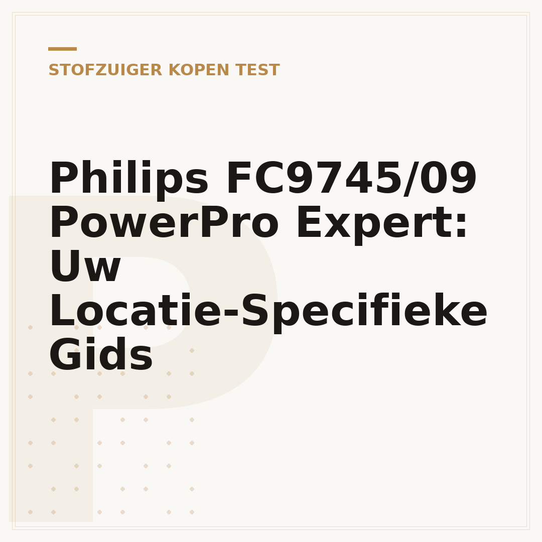 Philips FC9745/09 PowerPro Expert: Uw Locatie-Specifieke Gids