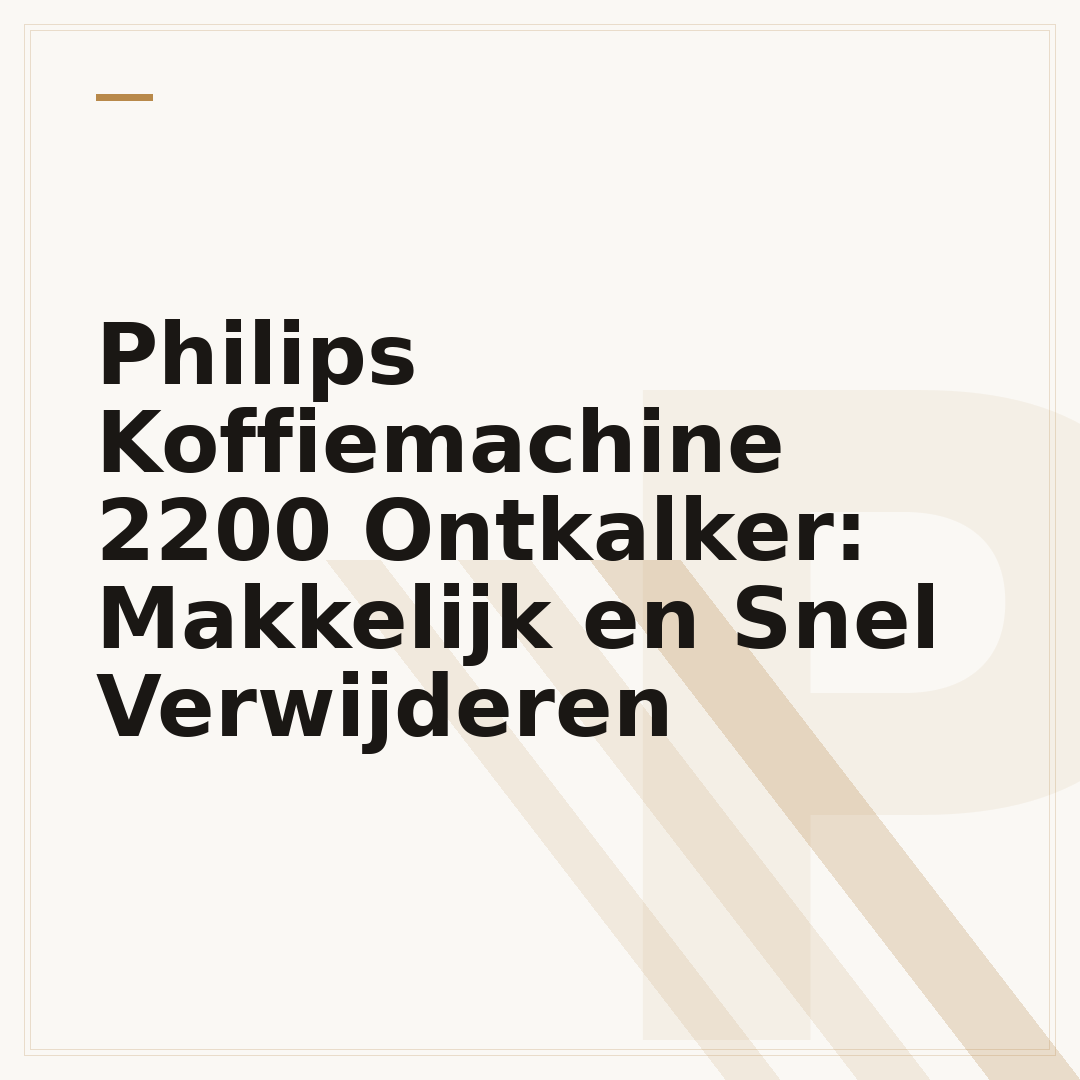 Philips Koffiemachine 2200 Ontkalker: Makkelijk en Snel Verwijderen