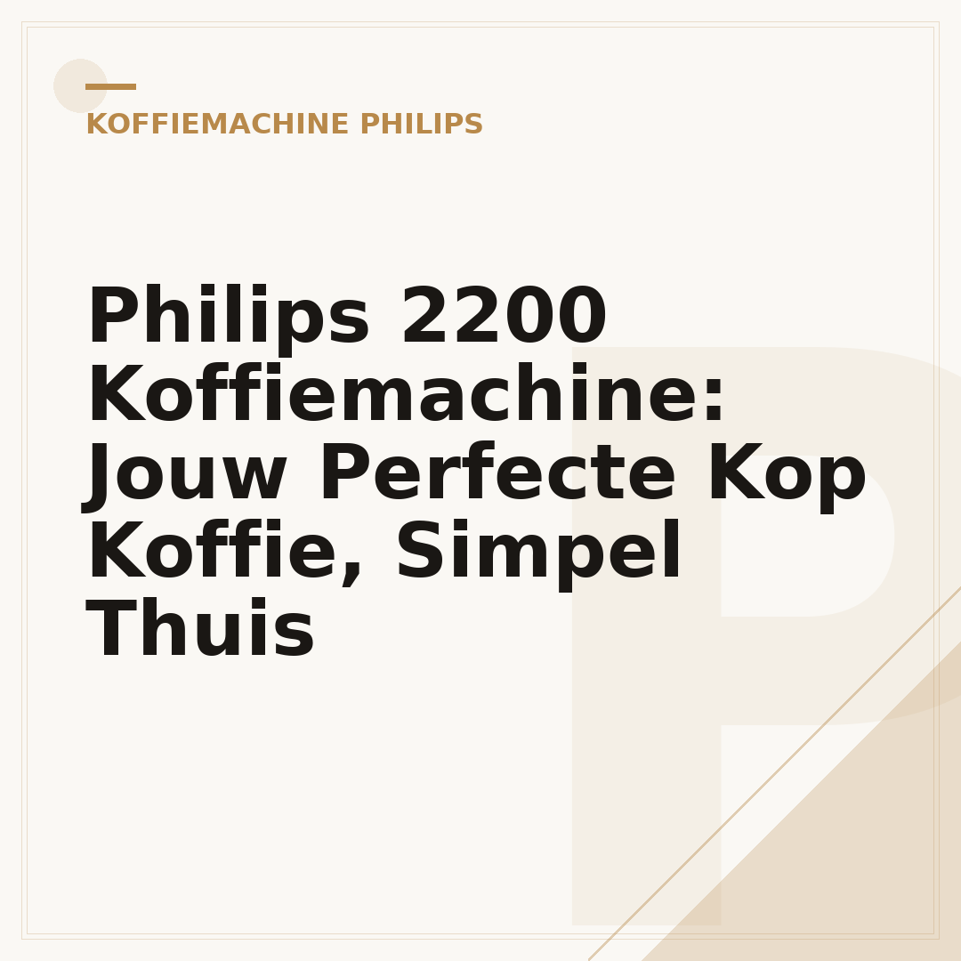 Philips 2200 Koffiemachine: Jouw Perfecte Kop Koffie, Simpel Thuis