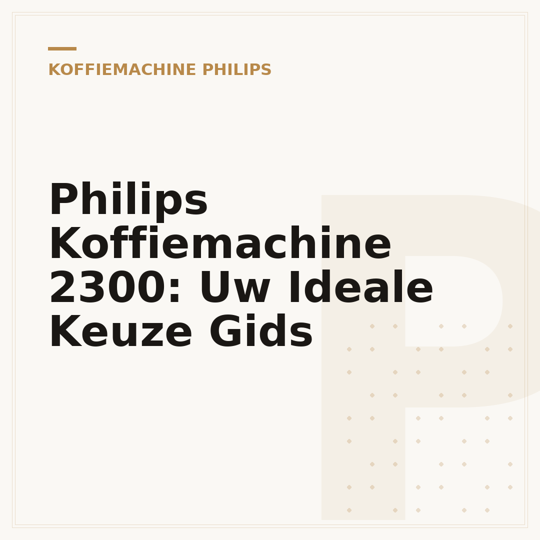 Philips Koffiemachine 2300: Uw Ideale Keuze Gids
