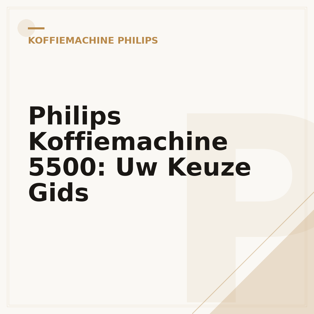 Philips Koffiemachine 5500: Uw Keuze Gids