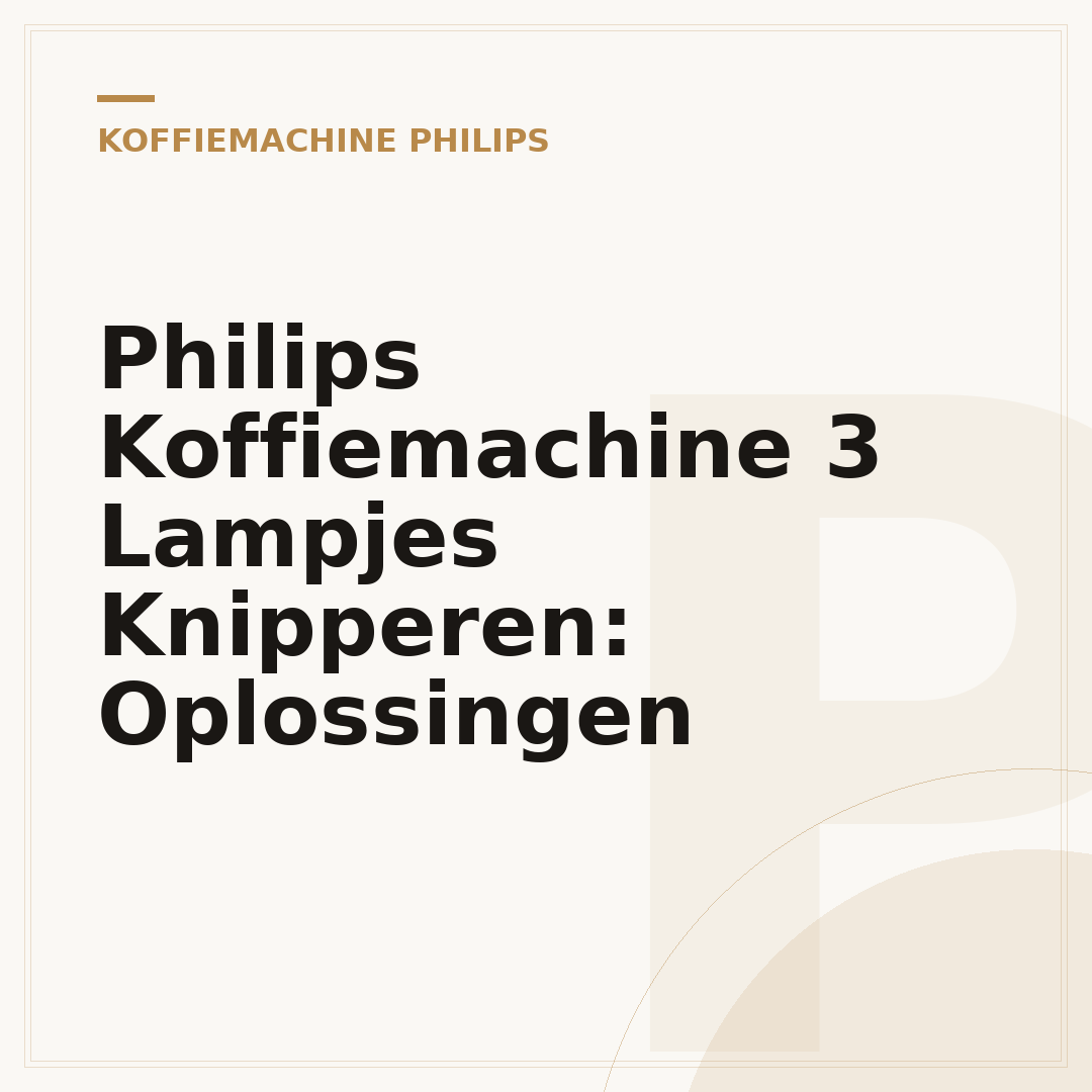 Philips Koffiemachine 3 Lampjes Knipperen: Oplossingen
