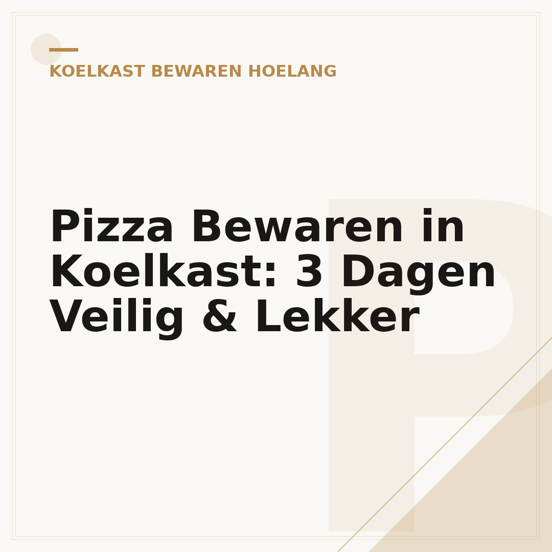 Pizza Bewaren in Koelkast: 3 Dagen Veilig & Lekker